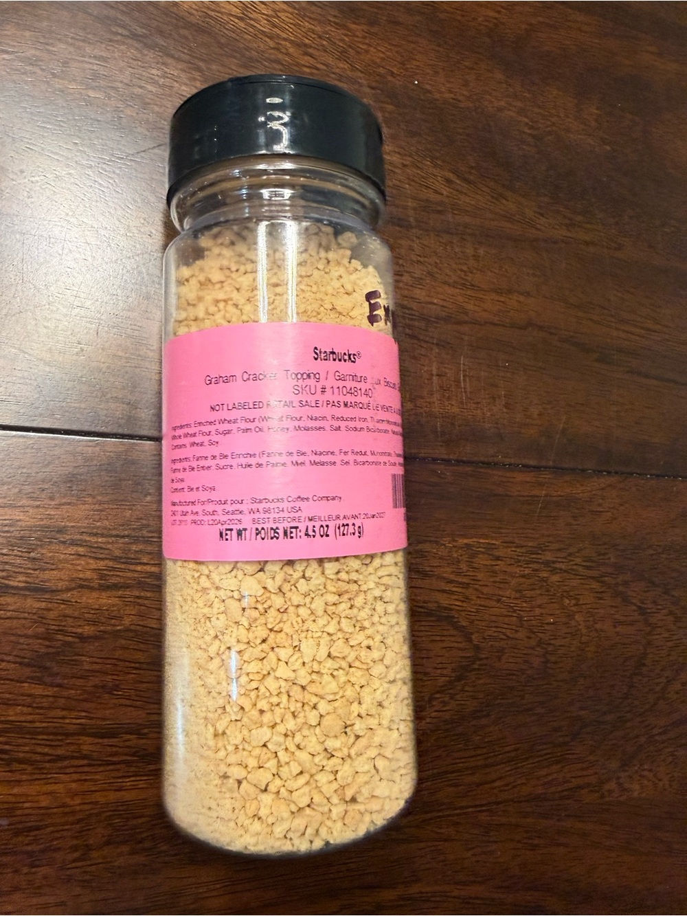 Starbucks Graham Cracker Crumble Topping - Beige and Black